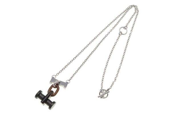 HERMES バッファローホーンネックレス　モビールH HERMES☆H エキップ☆H Equipe バッファローホーン ペンダント