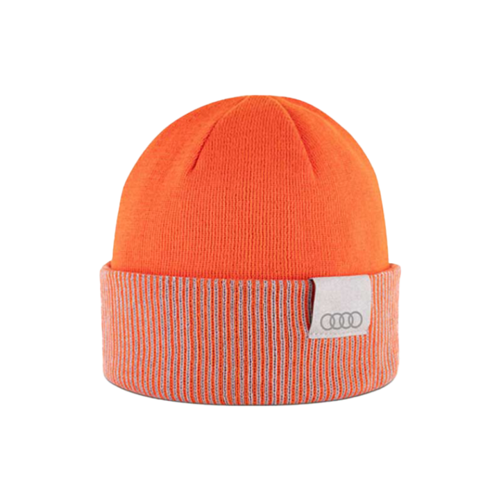 Audi リバーシブルビーニー(オレンジ/ライトブラウン)