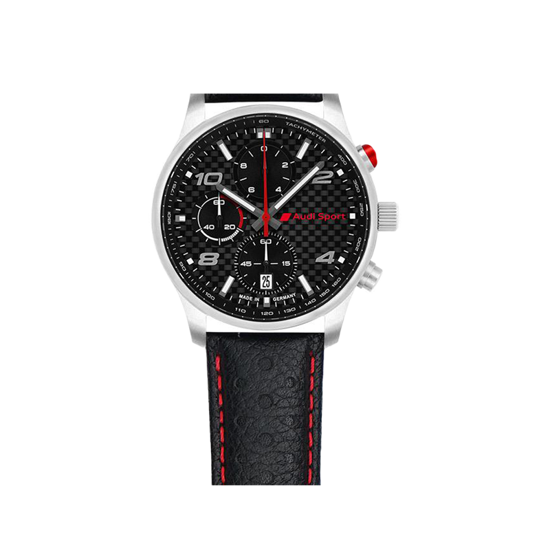 Audi Sport クロノグラフ Carbon メンズ（シルバー/ブラック）