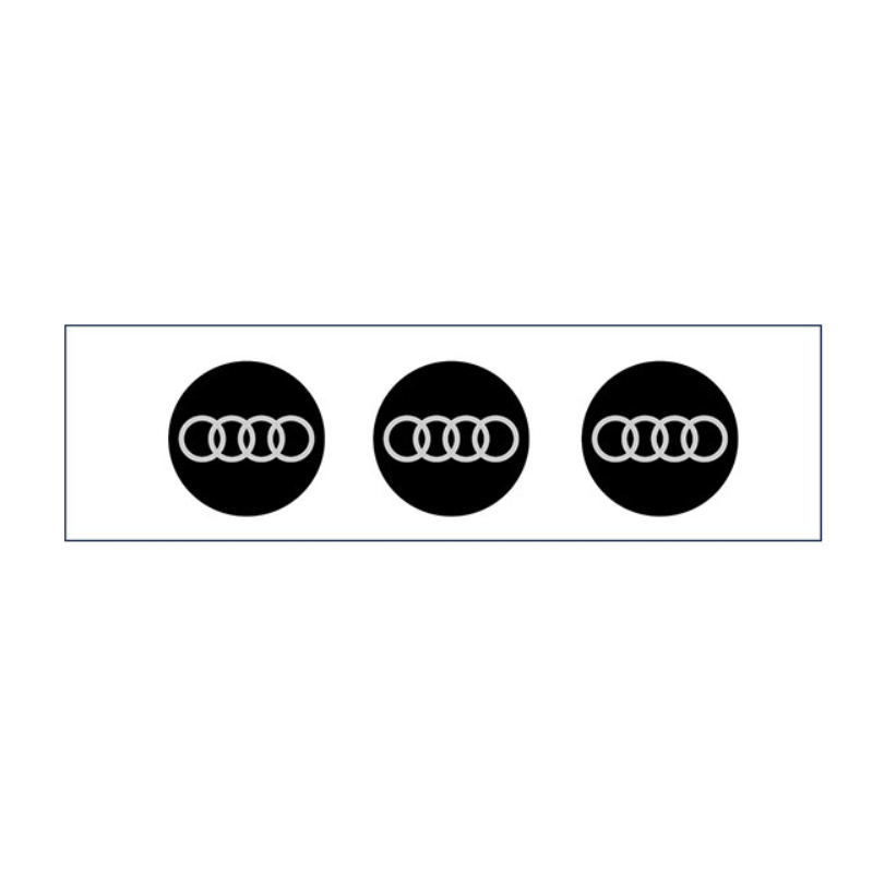 Audi 4リングスステッカー（3枚1セット）