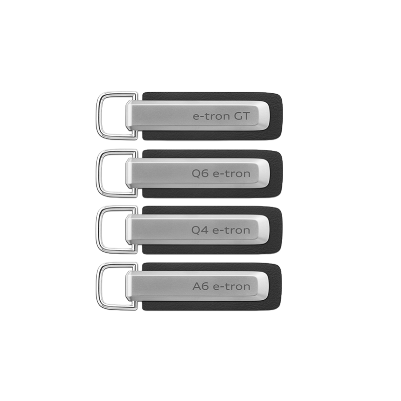 Audi 車種別レザーキーリング e-tron（シルバー/ブラック）