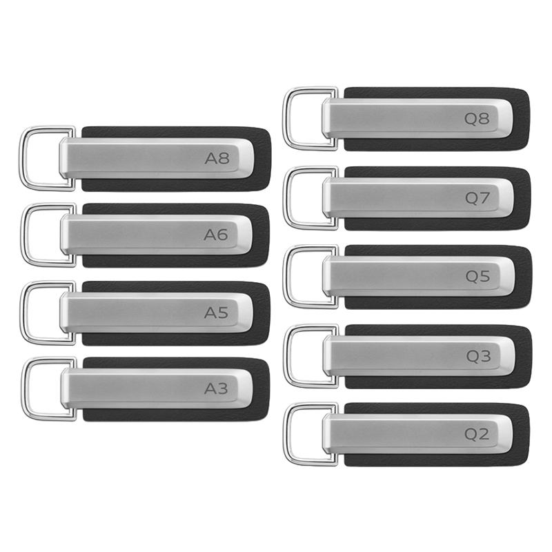 Audi 車種別レザーキーリング（シルバー/ブラック）