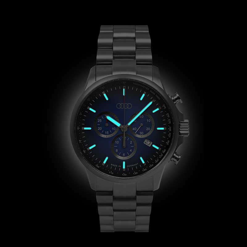 Audi クロノグラフ ステンレス（シルバー/ブルー）