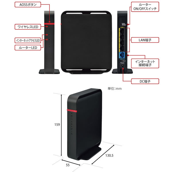 Buffalo WHR-300HP2 11n/g/b 300Mbps 無線LAN親機 バッファロー