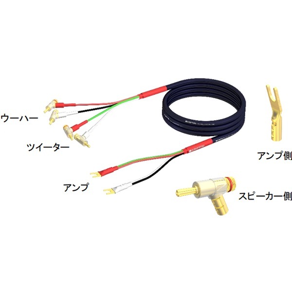KRIPTON クリプトン SC-HR2020/2M Y-B バイワイヤリング・スピーカーケーブル（Yラグ端子→バナナプラグ/2m/ペア）［メーカー正規品］ KRIPTON SC-HR2020 スピーカーケーブル KRIPTON SC-HR2020 (L⁄Rペア