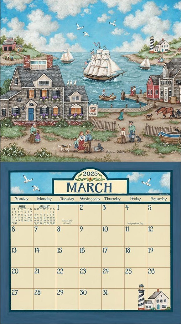 2025 BONNIE WHITE FOLK ART ウォールカレンダー ★2025年版アメリカンウォールカレンダー アントステラ