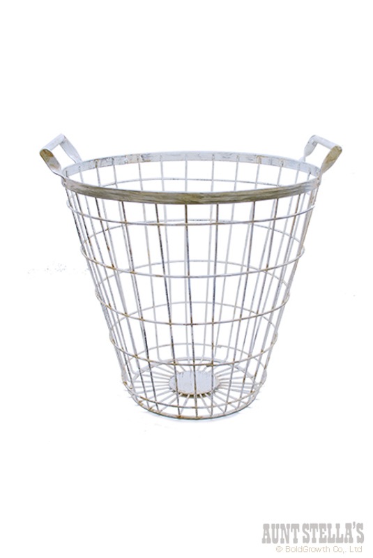 メタルワイヤーバスケット アンティークメタルワイヤーバスケット（L） | ランドリー