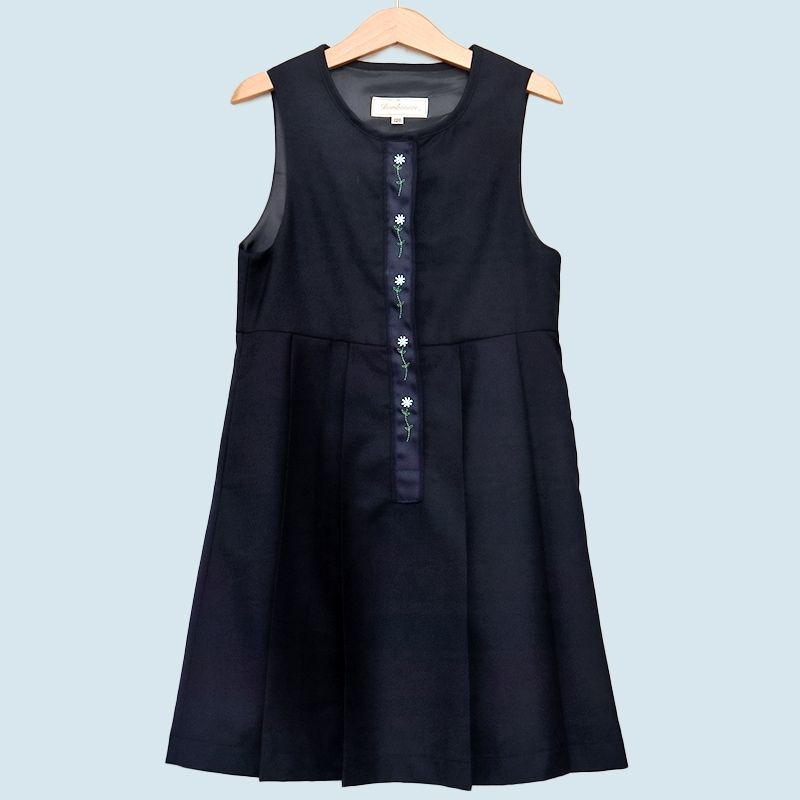 carinissimo】 カリニッシモ 濃紺ウールワンピース 110㎝ COI-KM