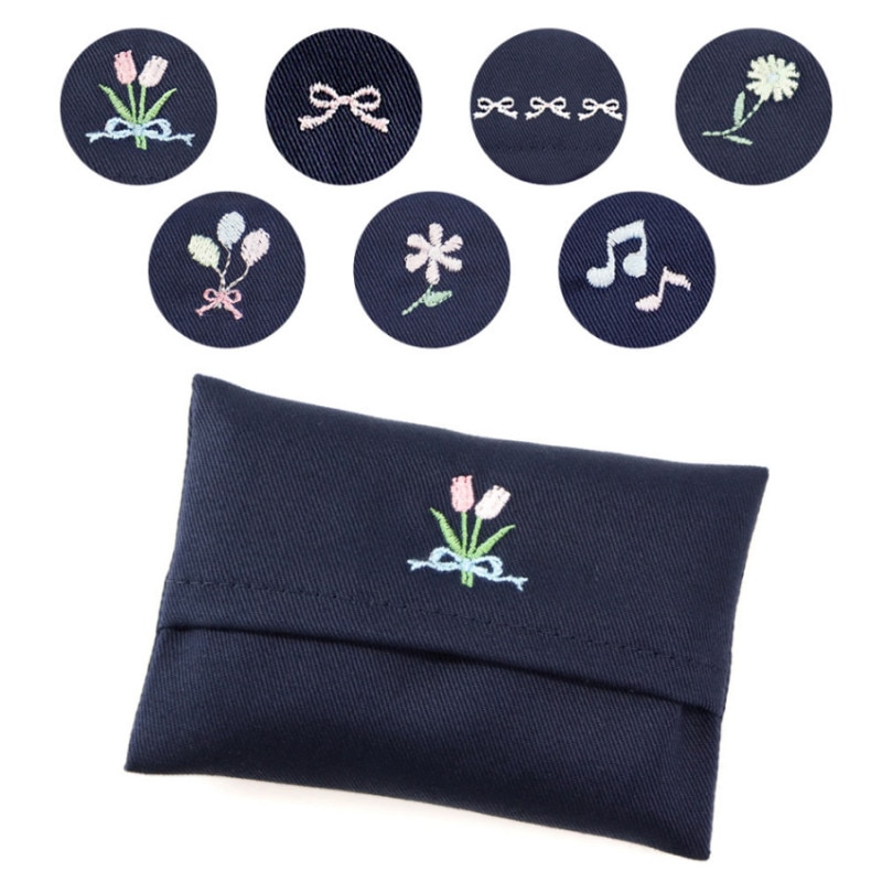 こん　手刺繍　シューズバッグ　サブバッグ　ティッシュケース　【2/2】 こん 手刺繍 シューズバッグ サブバッグ ティッシュケース 【2/2