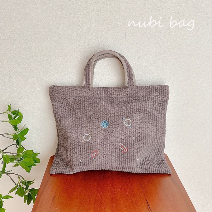 レッスンバッグ ヌビ　ハート刺繍　デイジー刺繍 2／2個口 レッスンバッグ 体操服袋 ヌビ ハート刺繍 デイジー