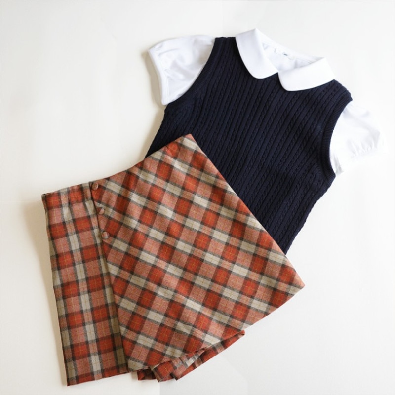 あうれっと owlet お受験 ブラウス＆ベスト＆キュロットスカート 女子 OWLET キュロット ブラックウォッチをお探しならお受験専門店