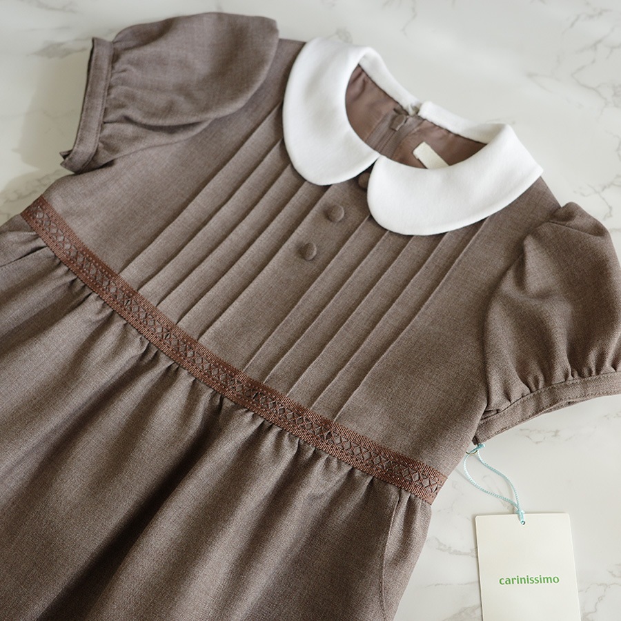 carinissimo】カリニッシモ 丸衿パフスリーブワンピース 100