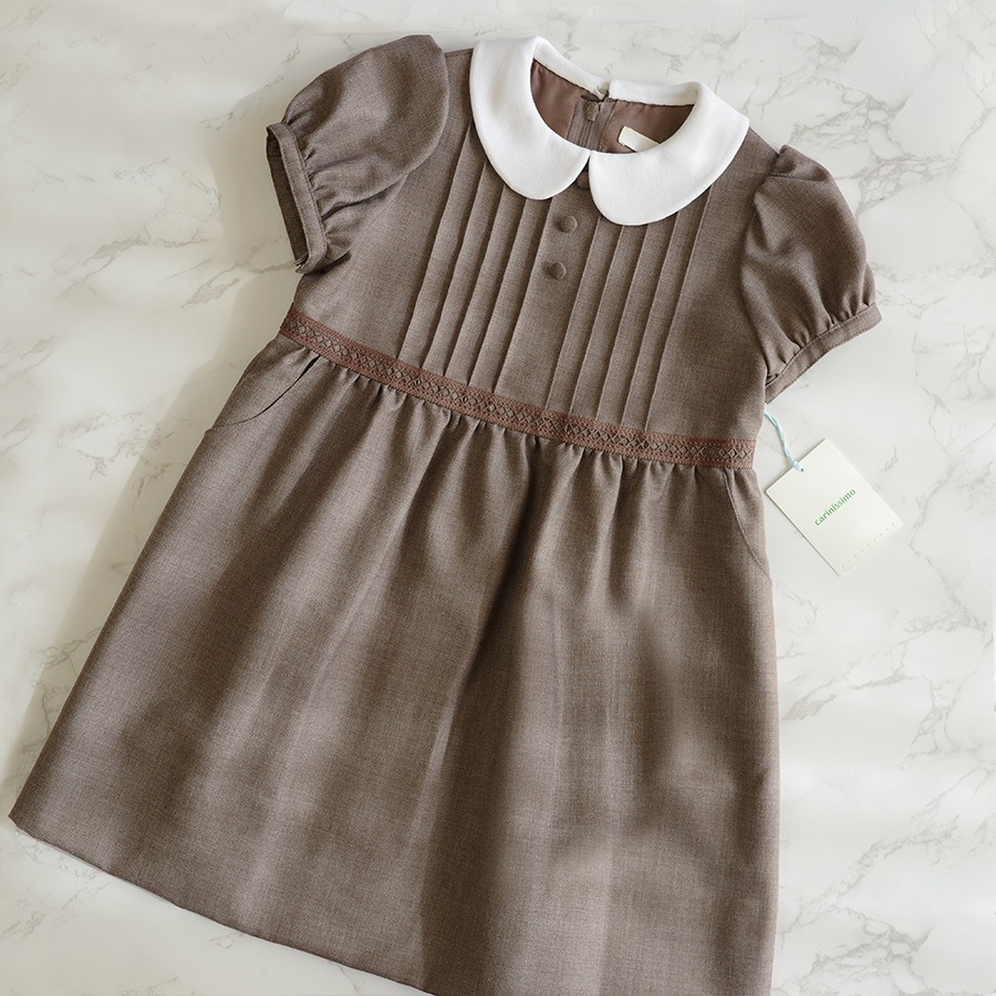 carinissimo】カリニッシモ 丸衿パフスリーブワンピース 100