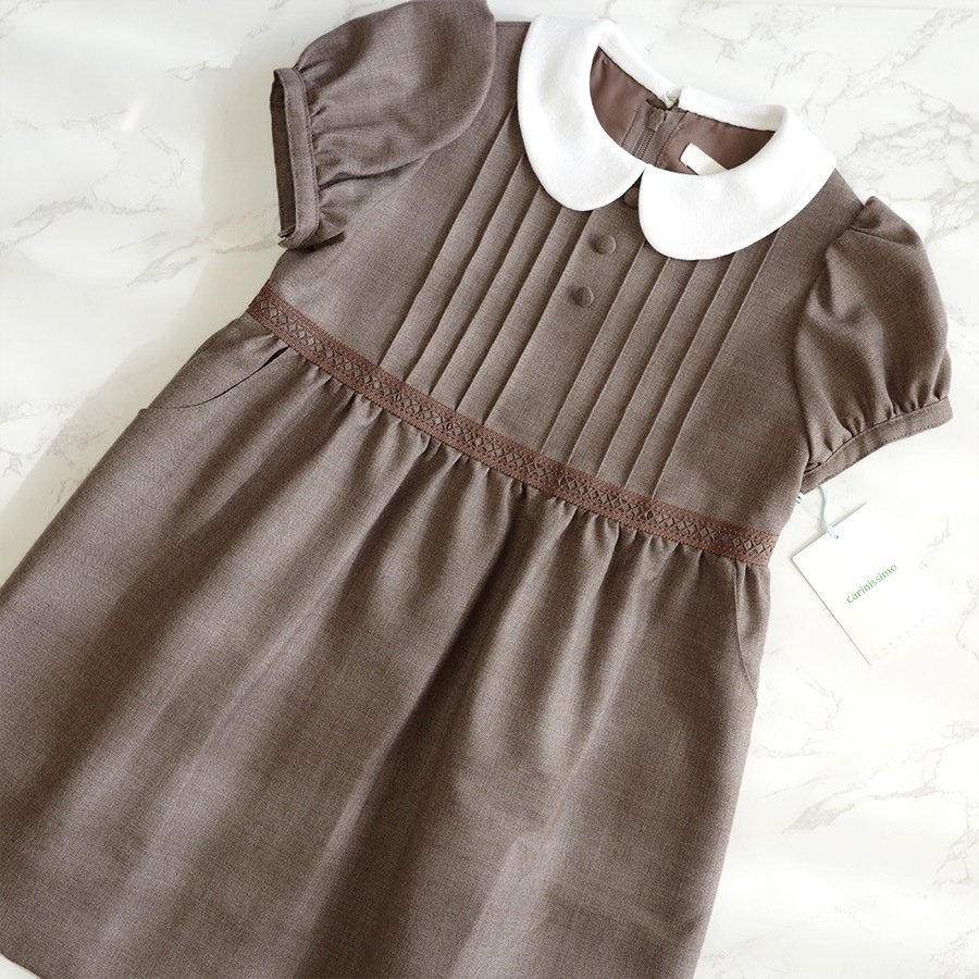 carinissimo】カリニッシモ 丸衿パフスリーブワンピース 100