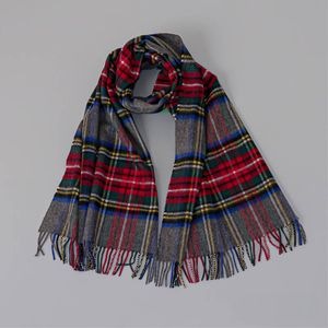 【Johnstons of Elgin（ジョンストンズ オブ エルガン）】 カシミヤ100％起毛チェック柄ストール