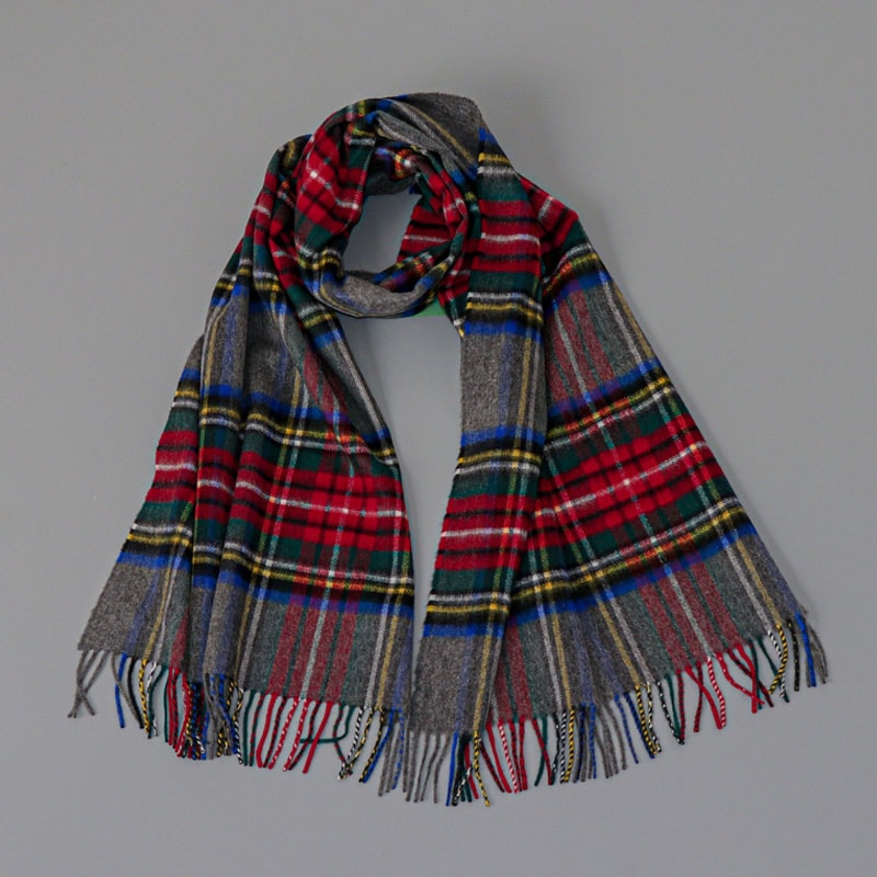 agnona マフラー　ストール　カシミア　シルク マルチカラー　チェック柄 カシミヤ 100％ 無地 チェック 大判 ストール マフラー