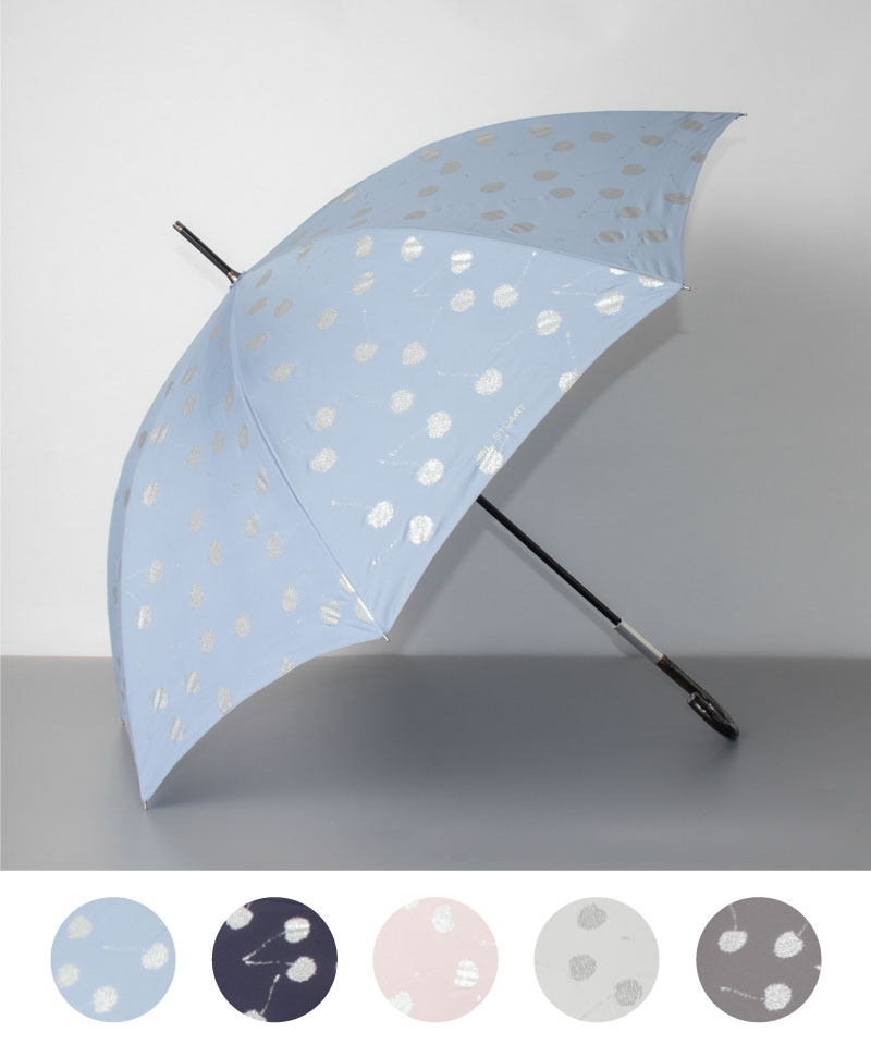 【 JILL STUART（ジル スチュアート）】 ラメチェリー柄雨傘（長傘）