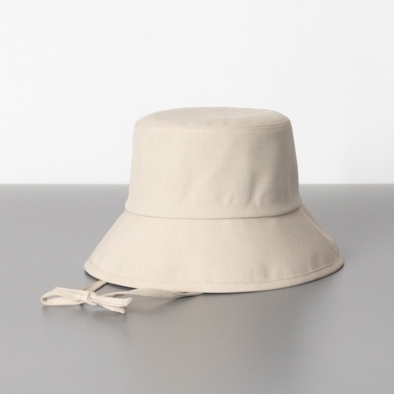 【美品】ランバンコレクション バケットハット レース 上品 春夏 日本製 グレー 婦人帽子