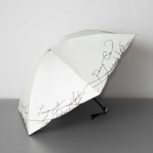テレビで紹介！【 Beaurance （ビューランス）】カリグラフィー刺繍晴雨兼用パラソル（折りたたみ）