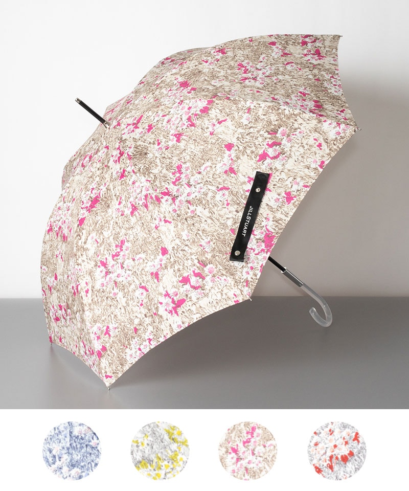 【 JILL STUART（ジル スチュアート）】 アブストラクトフラワー柄雨傘（長傘）