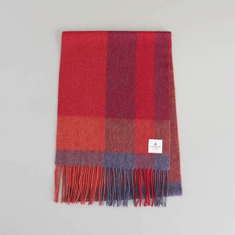 【美品】LANVIN カシミアマフラー 赤　ケアジェンヌ 美品】LANVIN カシミアマフラー 赤 ケアジェンヌ 2025年最新】ランバン