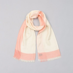 【 LANVIN COLLECTION（ランバン コレクション）】 レクセルコットン　ダブル　JLロゴ　ジャカードストール（UV/WASH)