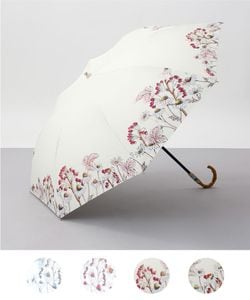 【JILL STUART（ジル スチュアート）】 ボタニカルプリント晴雨兼用傘（折りたたみ・トップフラット）