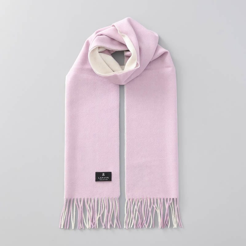 【 LANVIN COLLECTION(ランバン コレクション) 】カシミヤ100%マフラー(WASH)