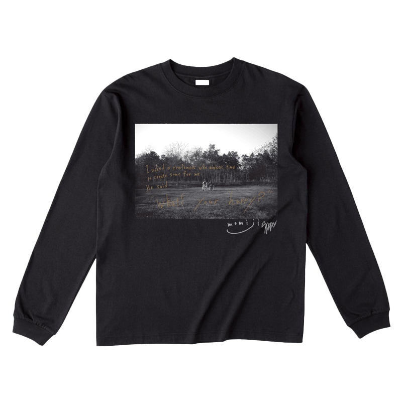 【 momiji 】 Long sleeve T the Unknown Great Black
