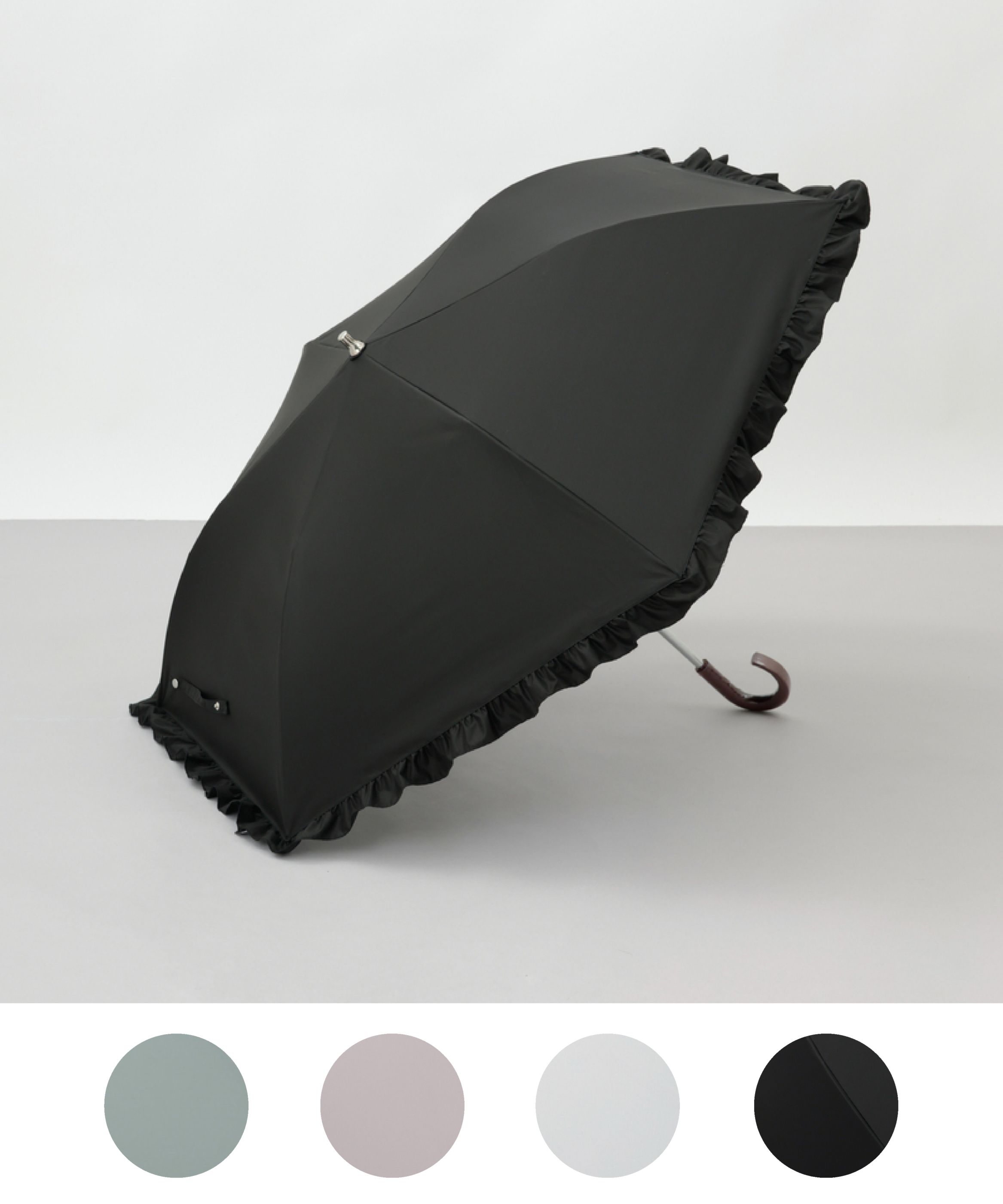 予約販売【WEB限定】サマーシールド フリル晴雨兼用傘（折りたたみ・トップフラット）＜4月下旬~順次発送予定＞