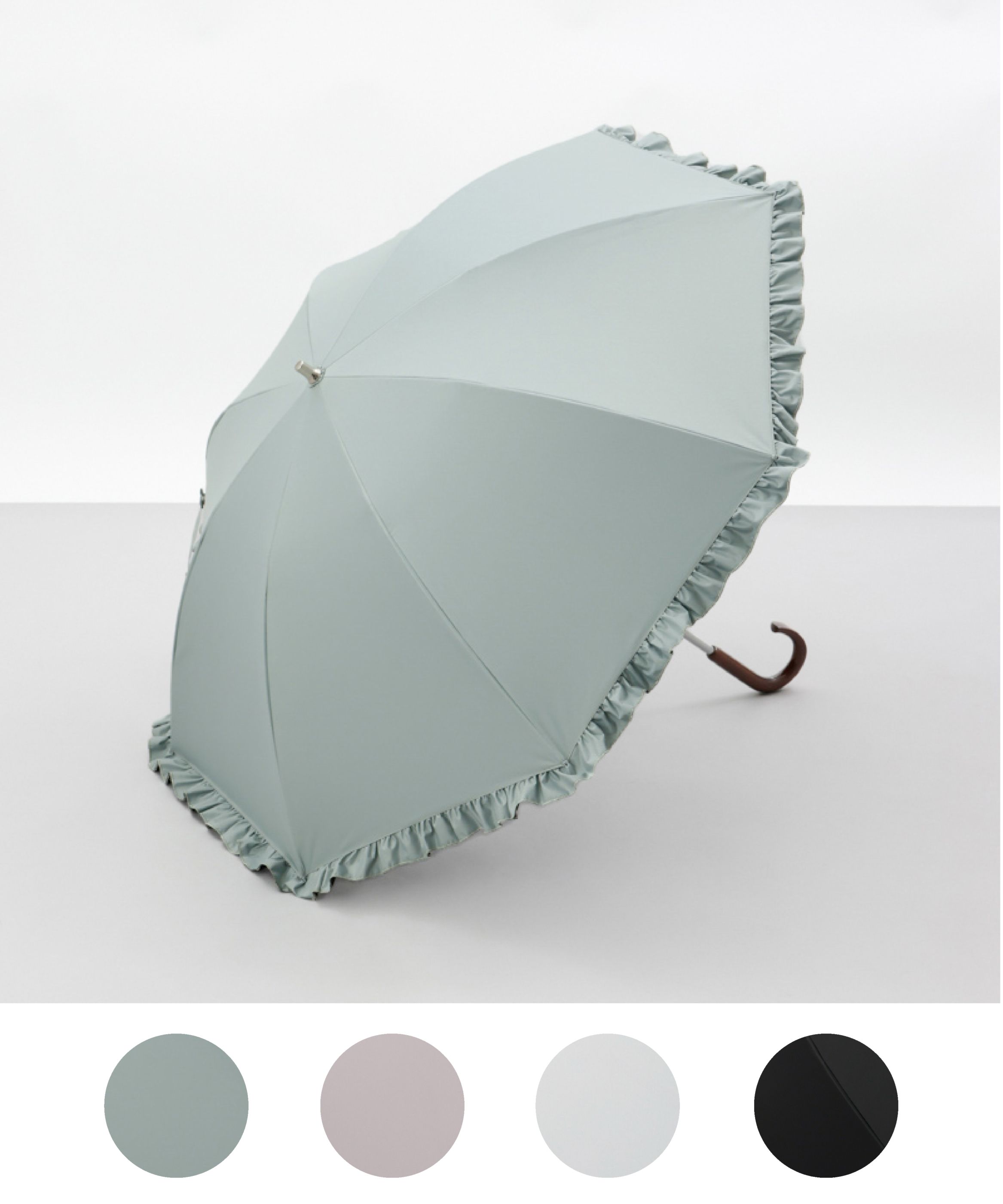 予約販売【WEB限定】サマーシールド フリル晴雨兼用傘（1段スライドショート）＜4月下旬~順次発送予定＞
