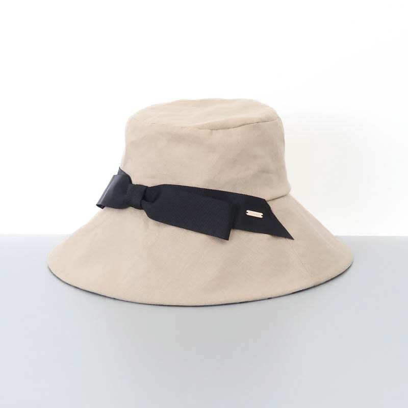 キナリノ掲載商品【 Beaurance (ビューランス)】つば裏プリントリネンクロッシェハット