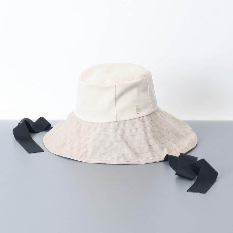 【美品】ランバンコレクション バケットハット レース 上品 春夏 日本製 グレー 美品】ランバンコレクション バケットハット レース 上品 春夏
