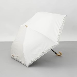 【 Beaurance （ビューランス）】ラメ刺しゅう縁オーガンジー晴雨兼用傘(折りたたみ傘)