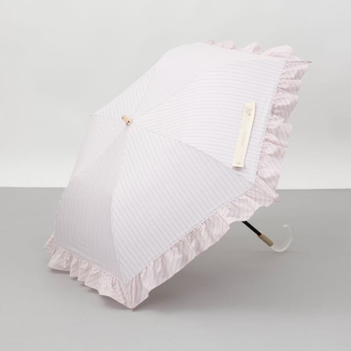 新品52983ジルスチュアート＊オフホワイト晴雨兼用折りたたみ日傘雨傘ハンドル付 新品52983ジルスチュアート＊オフホワイト晴雨兼用折りたたみ