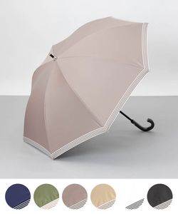 【 Beaurance （ビューランス）】サマーシールド　グログランリボン晴雨兼用傘（1段スライドショート長傘）