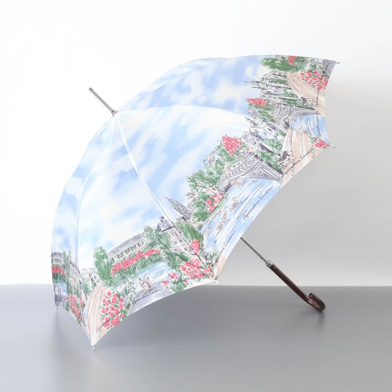 【 Aquascutum（アクアスキュータム）】イングリッシュガーデンプリント雨傘(長傘)