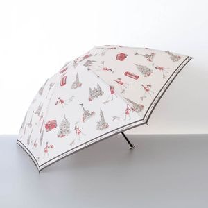【 Aquascutum（アクアスキュータム）】ロンドンガールプリント雨傘（折りたたみ傘）