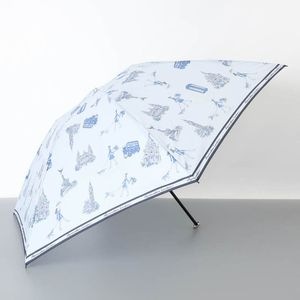 【 Aquascutum（アクアスキュータム）】ロンドンガールプリント雨傘（大寸折りたたみ傘）