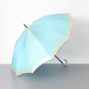 【Deux Lumielle AURORA（ドゥ ルミエール オーロラ) 】先染めボーダー雨傘（長傘）