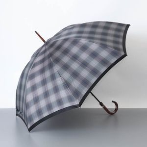 【Deux Lumielle AURORA（ドゥ ルミエール オーロラ) 】グラデーションチェック柄雨傘（長傘）