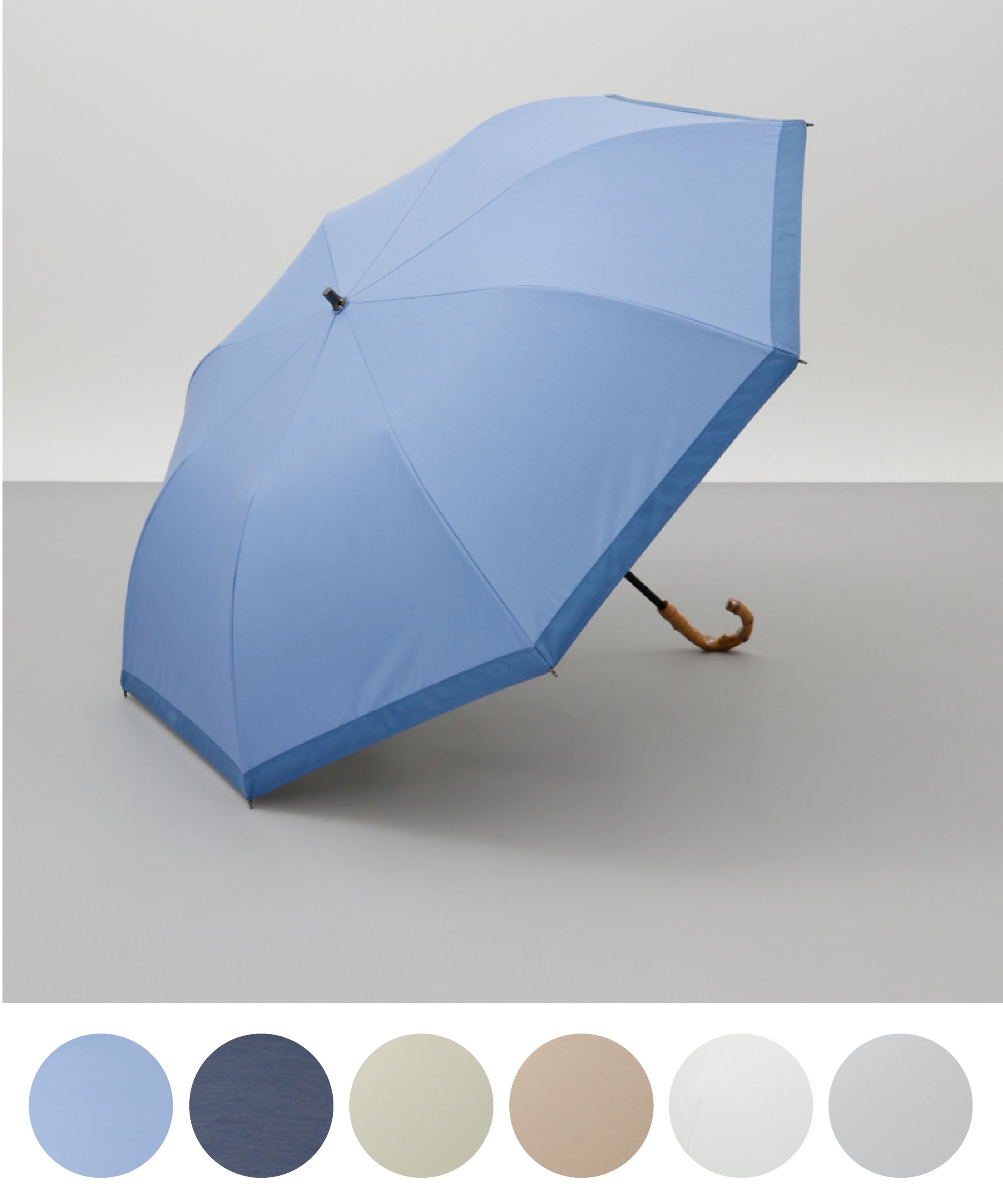 【WEB・直営店限定】 グログラン晴雨兼用傘（折りたたみ・トップフラット）