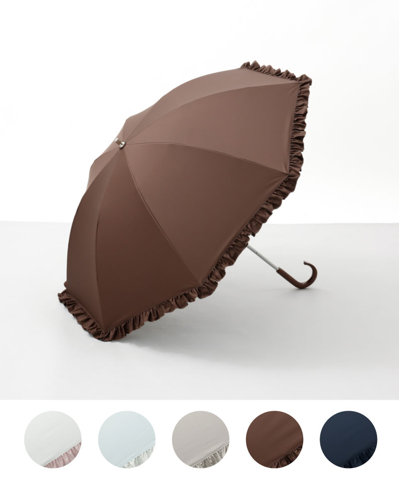 【WEB限定】サマーシールド フリル晴雨兼用傘（1段スライドショート）