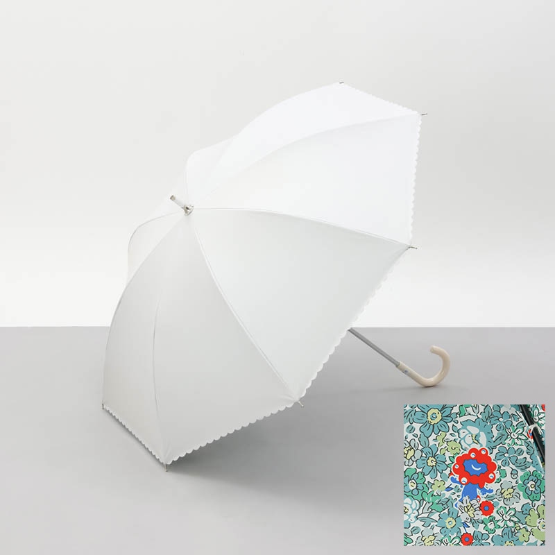 EXPO2025ミャクミャク裏地小花柄プリント 晴雨兼用傘（長傘） 🄫Expo 2025