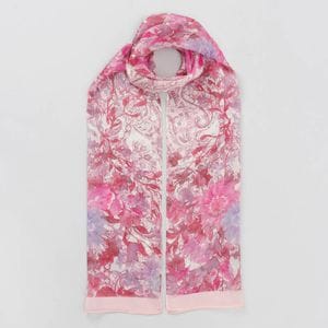 【 Fioritura Giovanna（フィオリトゥーラ ジョヴァンナ）】シルクプリントプチロングスカーフ(WASH)
