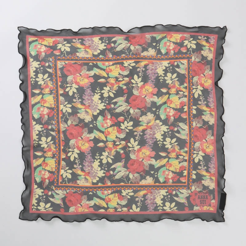 【 ANNA SUI（アナ スイ）】フリルヘムプチスカーフ(WASH)