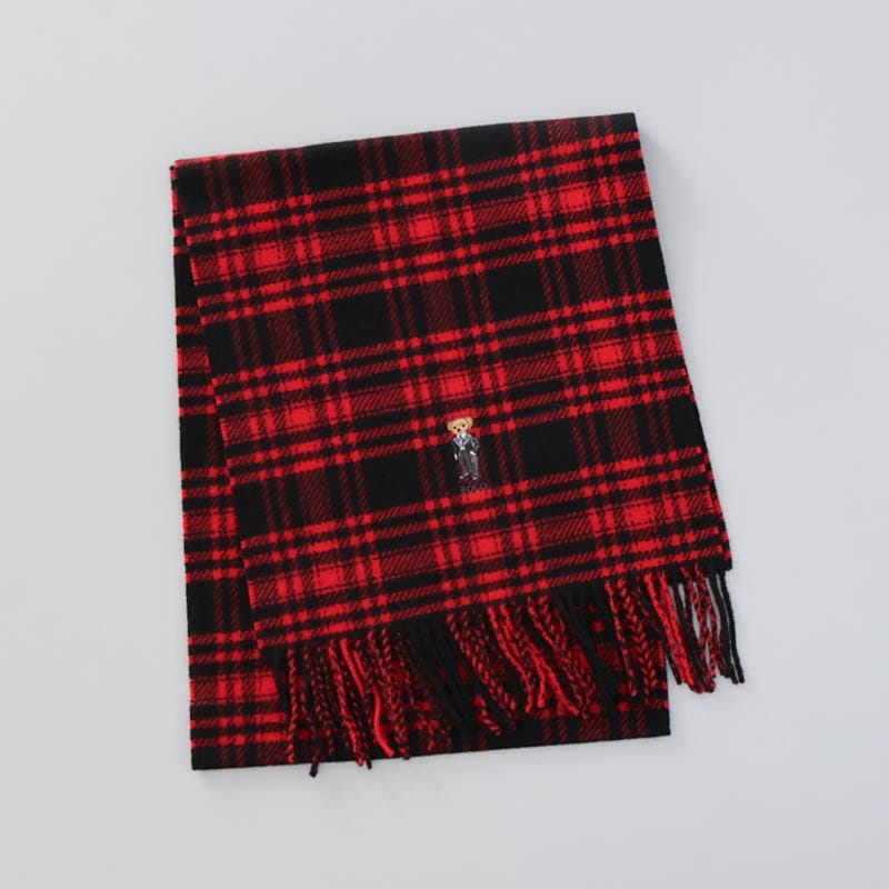 【 POLO RALPH LAUREN（ポロ ラルフ ローレン） 】 POLOベア フリンジウールマフラー