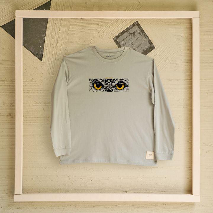 【 momiji 】 Long sleeve T the Art -幸運を告げるフクロウ-