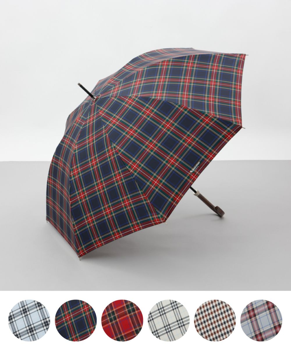 【 Aquascutum（アクアスキュータム）】先染めチェック雨傘(長傘)