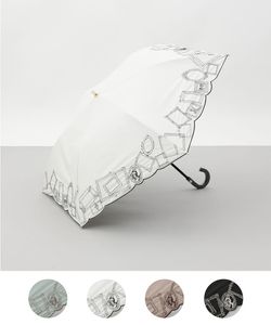 【 Beaurance （ビューランス）】サマーシールド　額縁刺しゅう晴雨兼用パラソル（折りたたみ）
